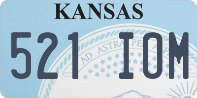 KS license plate 521IOM