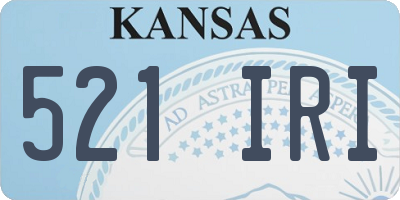 KS license plate 521IRI