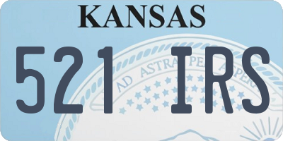 KS license plate 521IRS