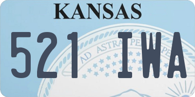 KS license plate 521IWA