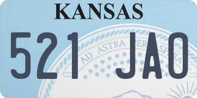 KS license plate 521JAO