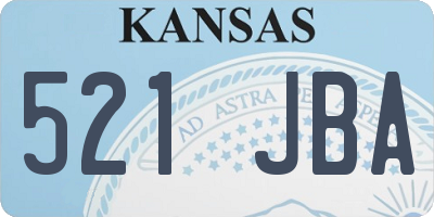 KS license plate 521JBA