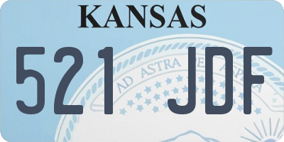 KS license plate 521JDF