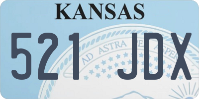 KS license plate 521JDX