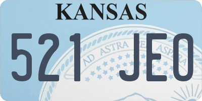 KS license plate 521JEO