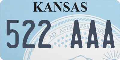 KS license plate 522AAA