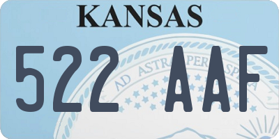 KS license plate 522AAF