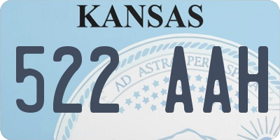 KS license plate 522AAH