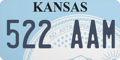 KS license plate 522AAM