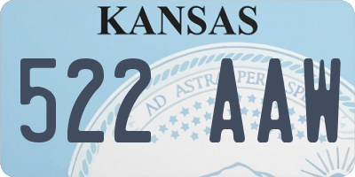 KS license plate 522AAW