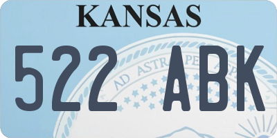 KS license plate 522ABK