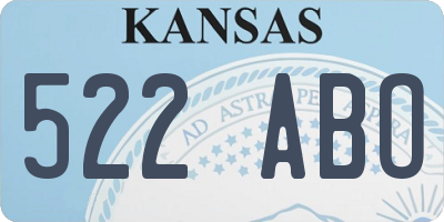 KS license plate 522ABO