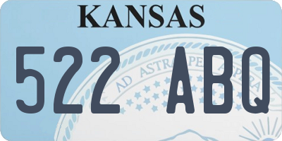 KS license plate 522ABQ