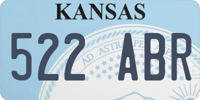 KS license plate 522ABR