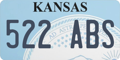 KS license plate 522ABS
