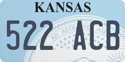 KS license plate 522ACB
