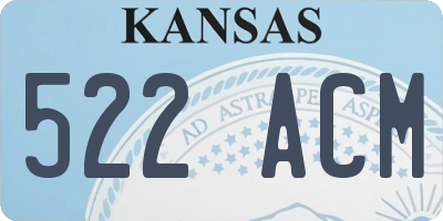 KS license plate 522ACM