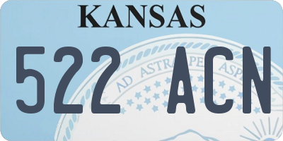 KS license plate 522ACN