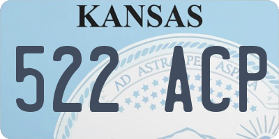 KS license plate 522ACP