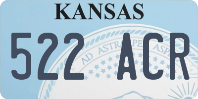 KS license plate 522ACR