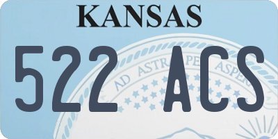 KS license plate 522ACS