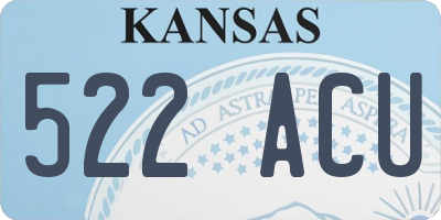 KS license plate 522ACU