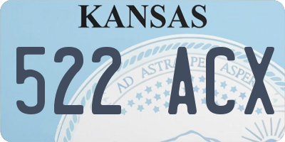 KS license plate 522ACX