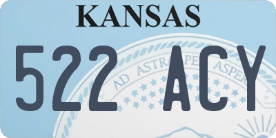 KS license plate 522ACY