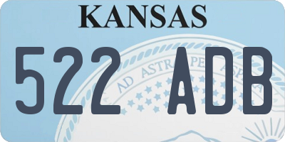 KS license plate 522ADB