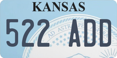 KS license plate 522ADD