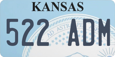 KS license plate 522ADM