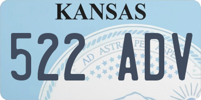 KS license plate 522ADV