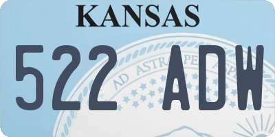 KS license plate 522ADW