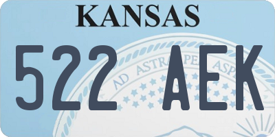 KS license plate 522AEK