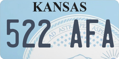 KS license plate 522AFA