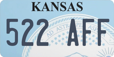 KS license plate 522AFF