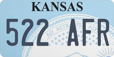 KS license plate 522AFR