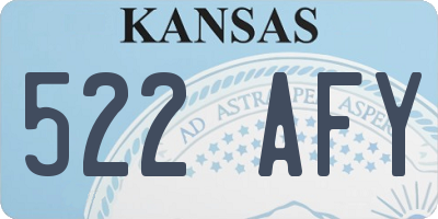 KS license plate 522AFY