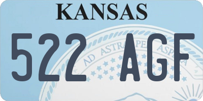 KS license plate 522AGF