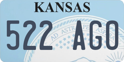 KS license plate 522AGO