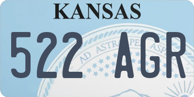KS license plate 522AGR