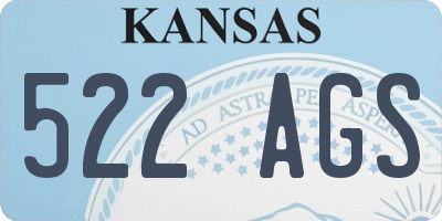 KS license plate 522AGS