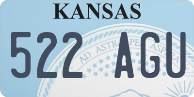 KS license plate 522AGU