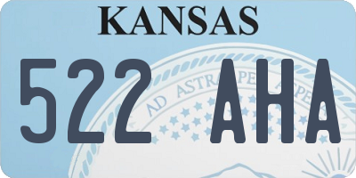 KS license plate 522AHA