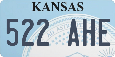 KS license plate 522AHE