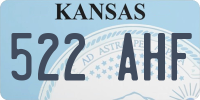 KS license plate 522AHF