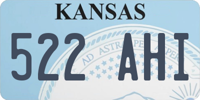 KS license plate 522AHI