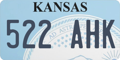 KS license plate 522AHK