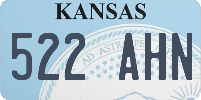 KS license plate 522AHN