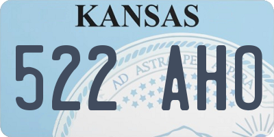 KS license plate 522AHO